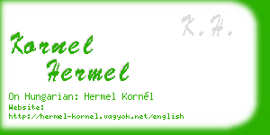 kornel hermel business card